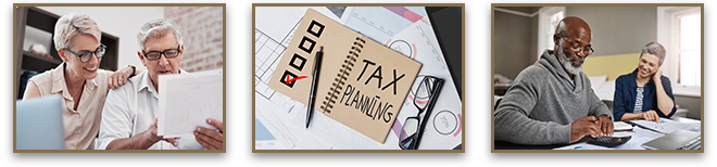 Three images showing tax planning